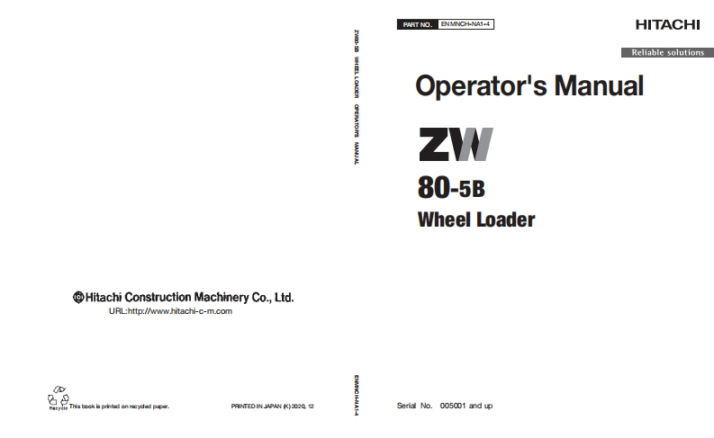 日立Hitachi-ZW80-5B-Wheel-Loader-操作与维修维护手册-找手册网