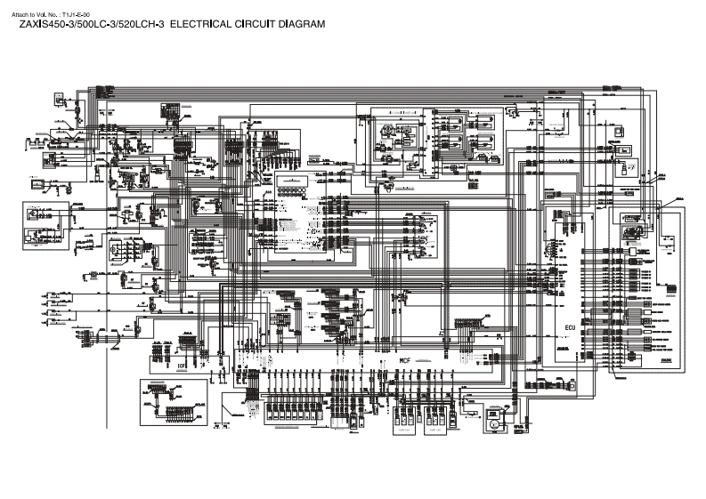 日立Hitachi-Zaxis-450-500-520-Wiring-Diagrams挖掘机电器原理图