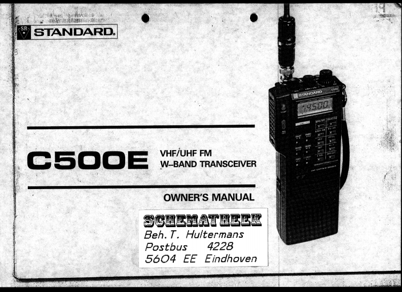 日精STANDARD-c500e-维修图纸手册对讲机维修手册
