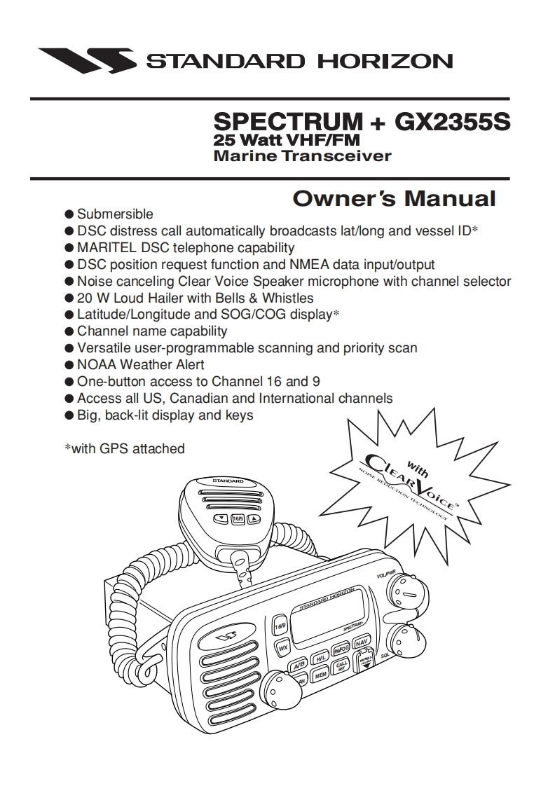 日精STANDARDHORIZON-gx2355s-操作说明手册