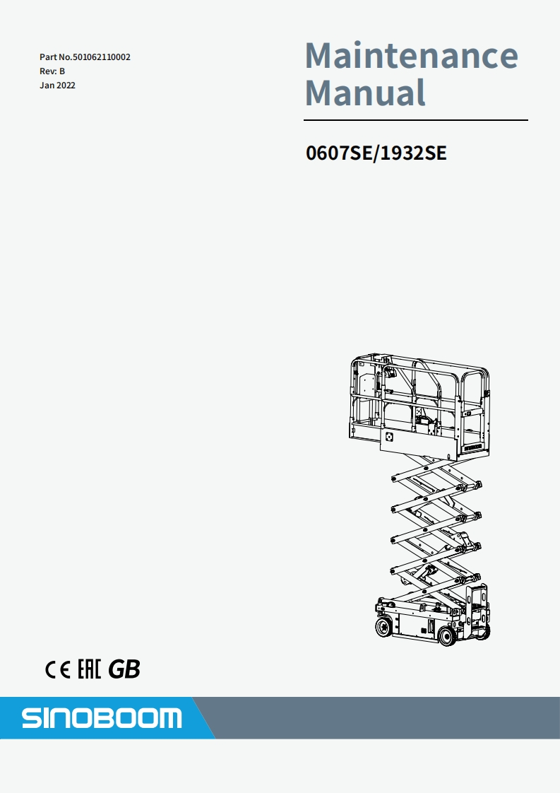 星邦重工SINOBOOM-0607SE1932SE维修说明书手册