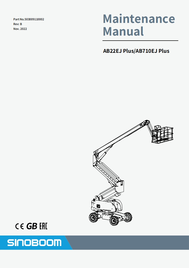 星邦重工SINOBOOM-AB22EJ-PlusAB710EJ-Plus维修说明书手册