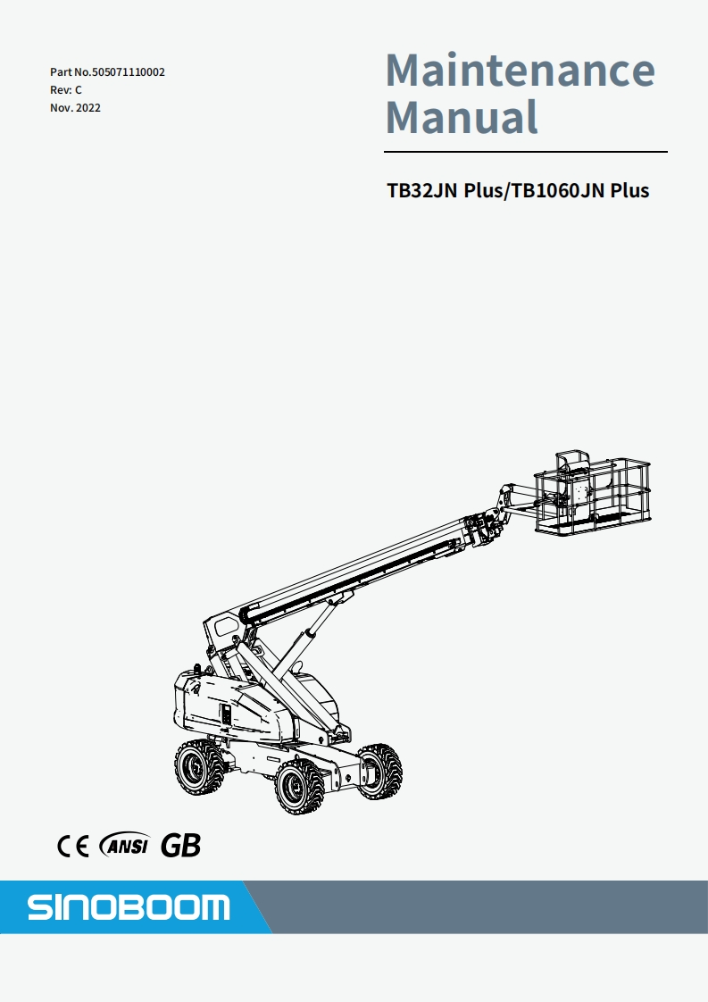 星邦重工SINOBOOM-TB32JN-PlusTB1060JN-Plus维修说明书手册