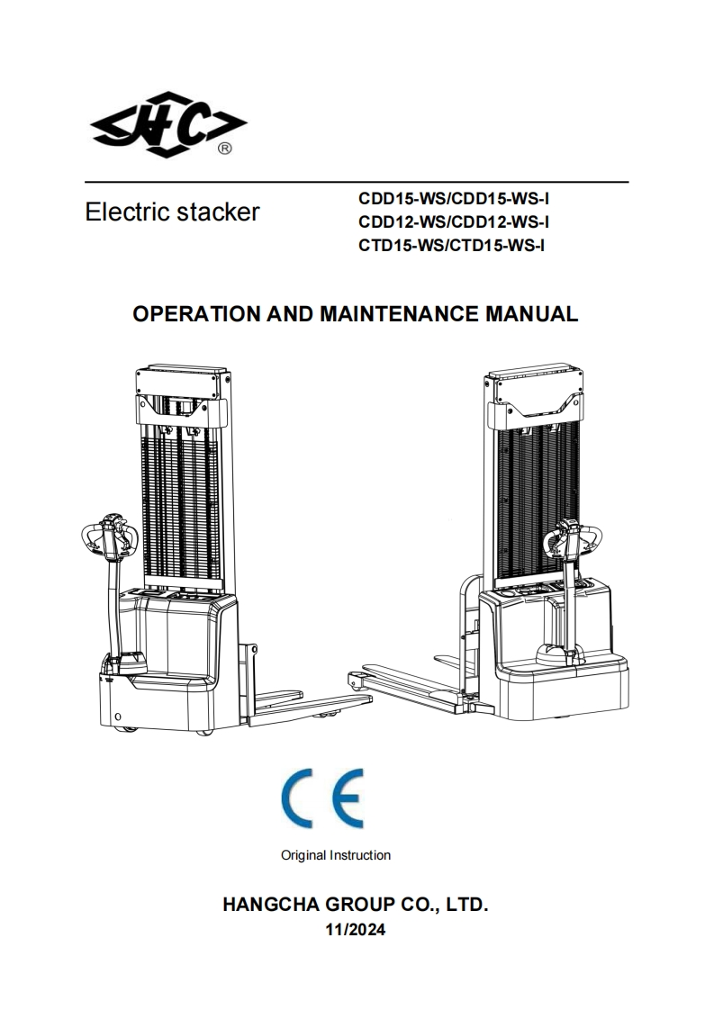 杭州叉车EN_CDD12-15-WS-I-CTD12-15-WS-Operating-instructions-and-maintenance-manual操作与维修维护手册