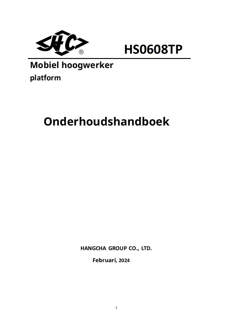 杭州叉车NL_HS0608TP_GEBRUIKSHANDLEIDING操作与维修维护手册