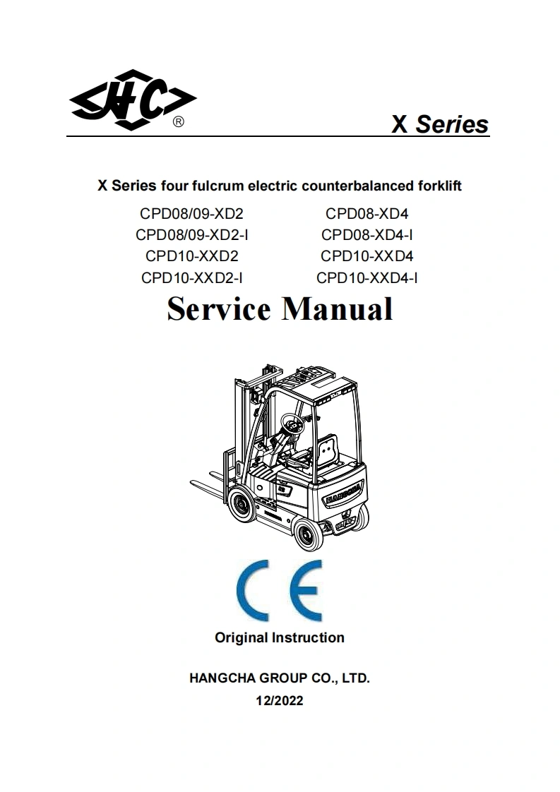 杭州叉车SM-CPD08-XD4--CPD10-XXD4零部件和维修手册含电器原理图和液压原理图