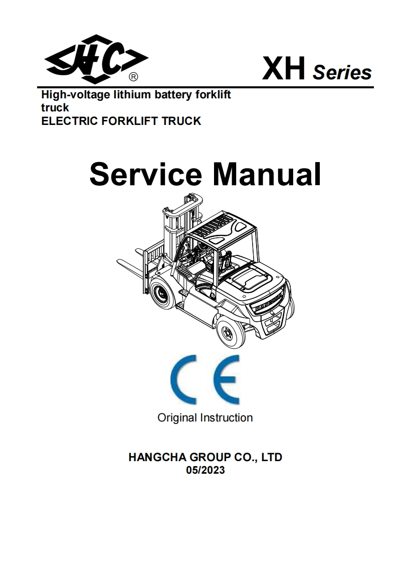 杭州叉车SM-CPD60-70-80-90-100-XHY2G-W零部件和维修手册含电器原理图和液压原理图
