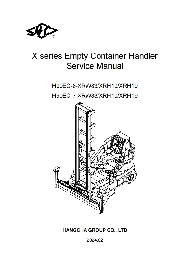 杭州叉车SM-H90EC-7-XRH10--H90EC-8-XRH10零部件和维修手册含电器原理图和液压原理图