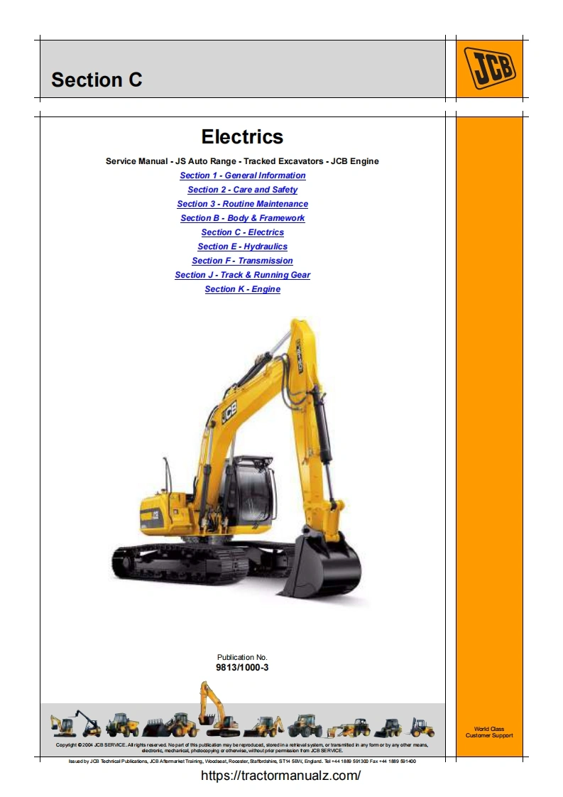 杰西博JCB-JS-Excavators-Electrical-System挖掘机维修手册含电器液压原理图-找手册网