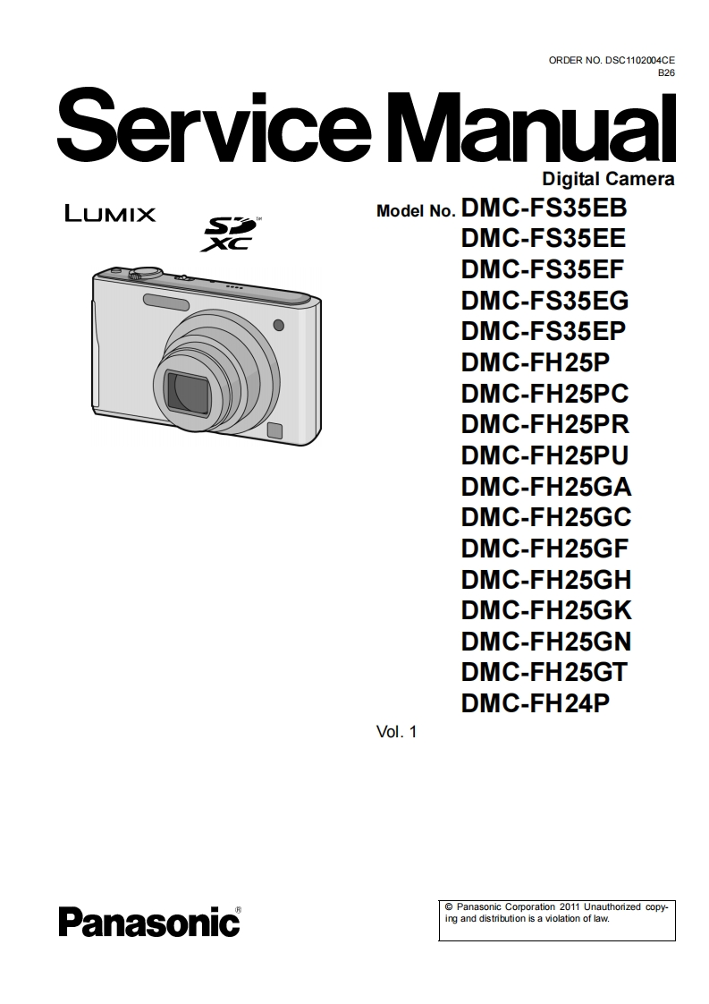 松下DMC-FH24P维修手册