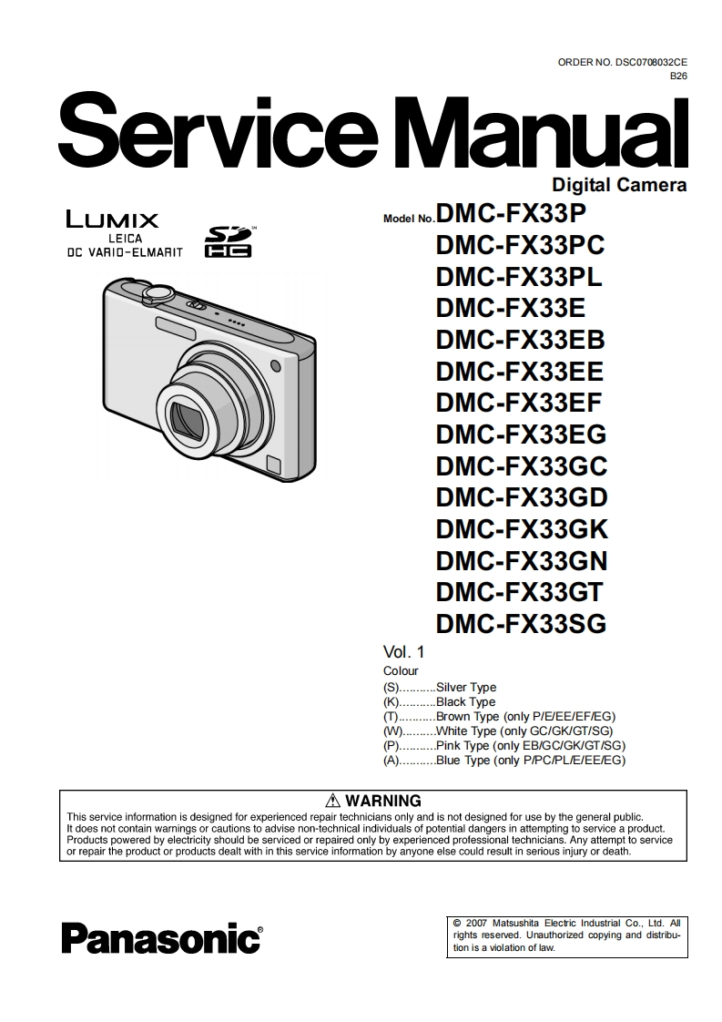 松下DMC-FX33维修手册