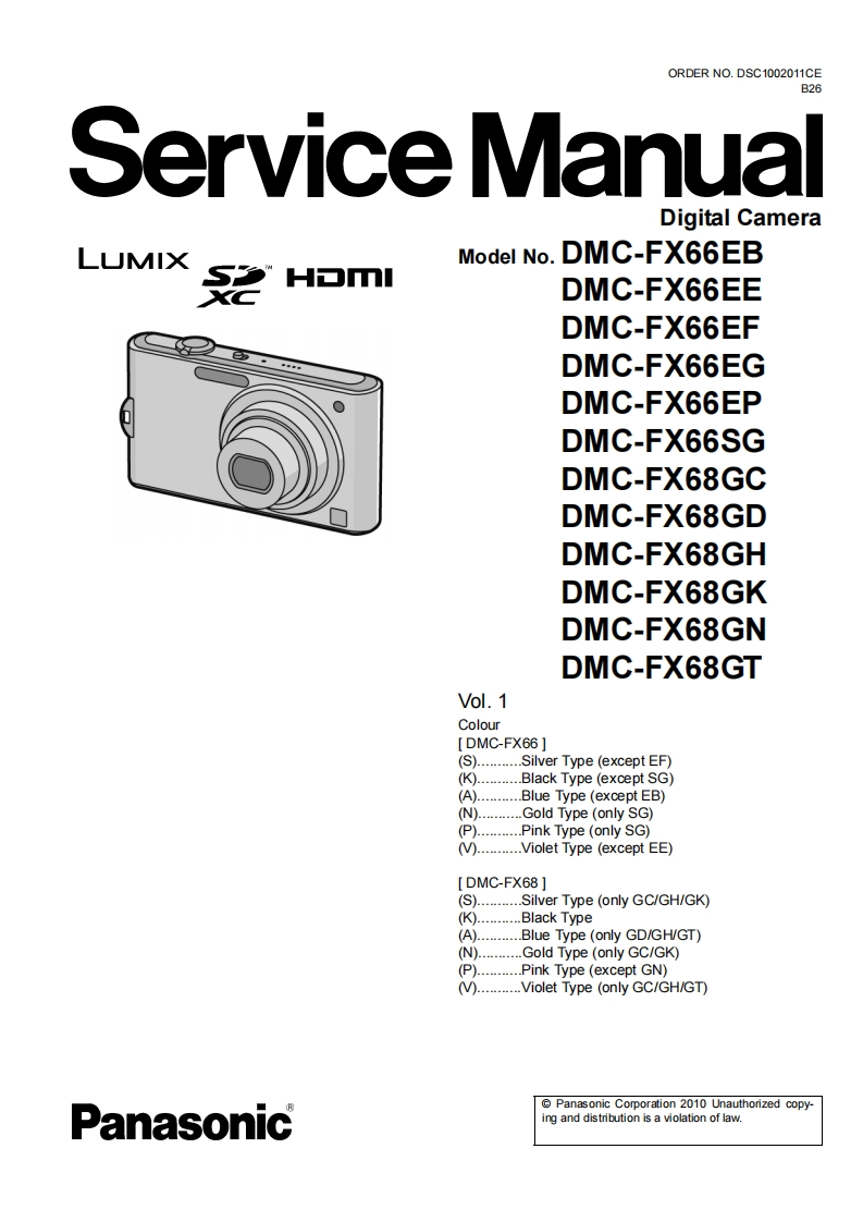 松下DMC-FX68维修手册