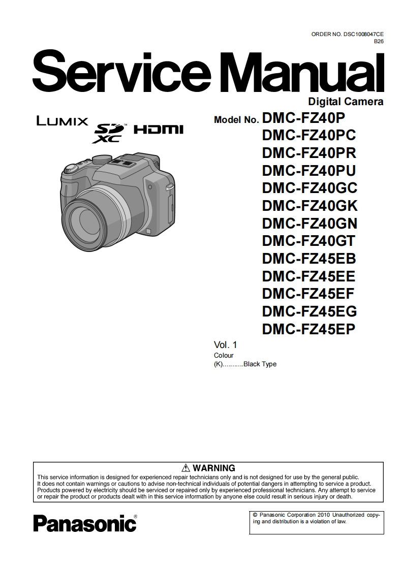 松下DMC-FZ40维修手册