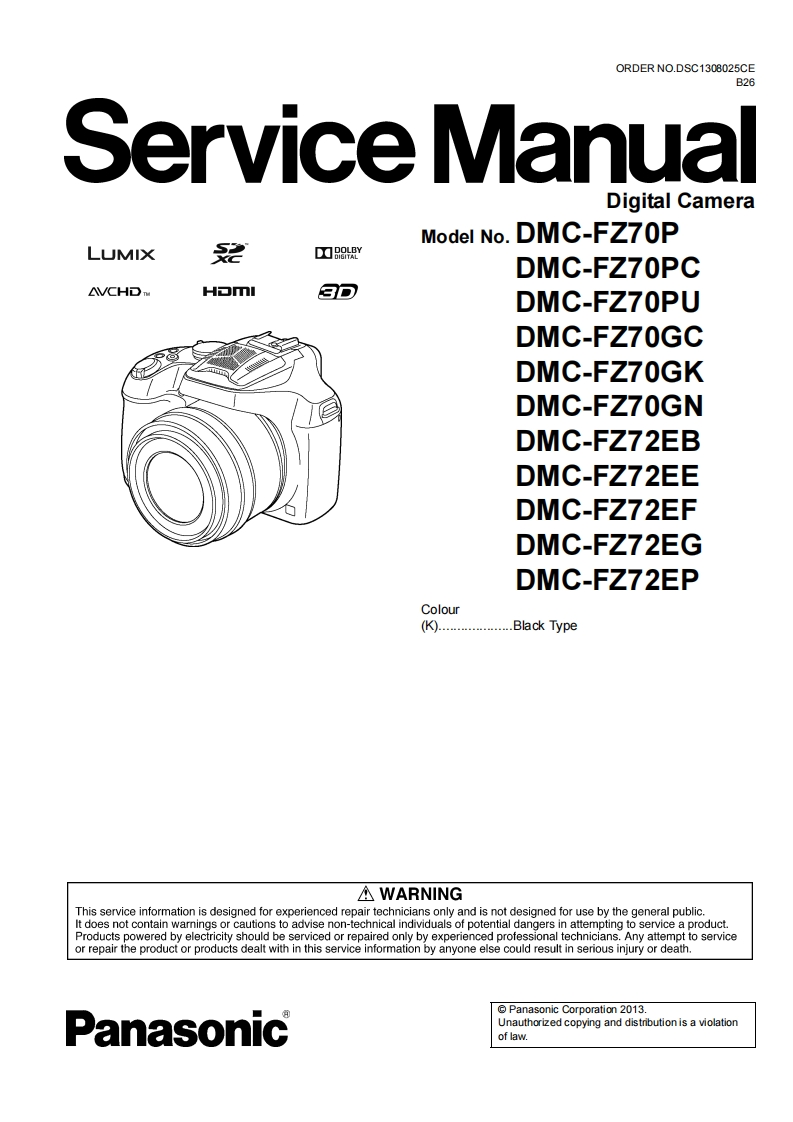 松下DMC-FZ72维修手册