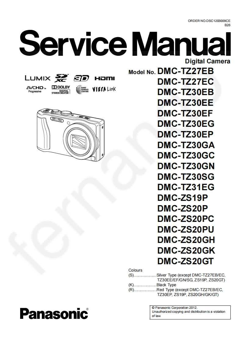 松下DMC-TZ31维修手册