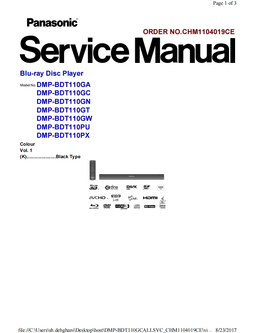 松下DMP-BDT110维修手册