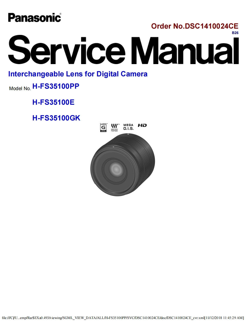 松下H-FS35100E维修手册