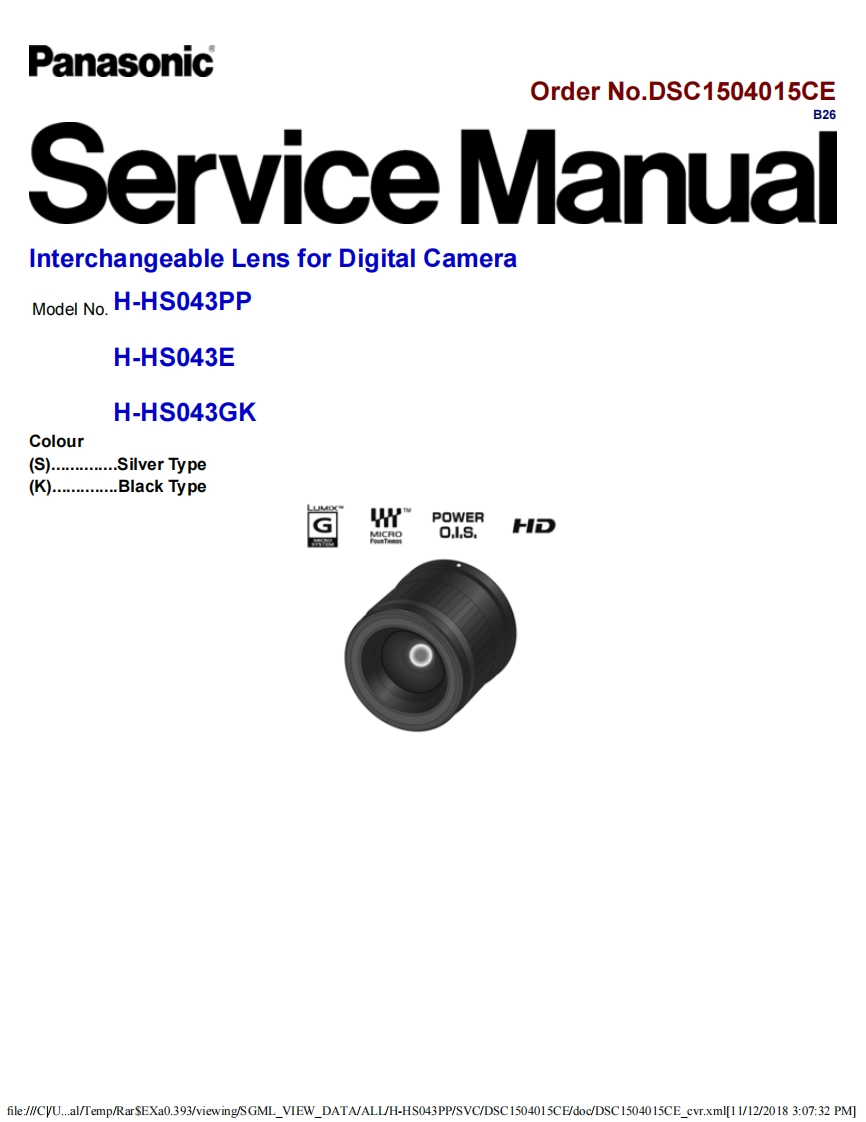 松下H-HS043E维修手册