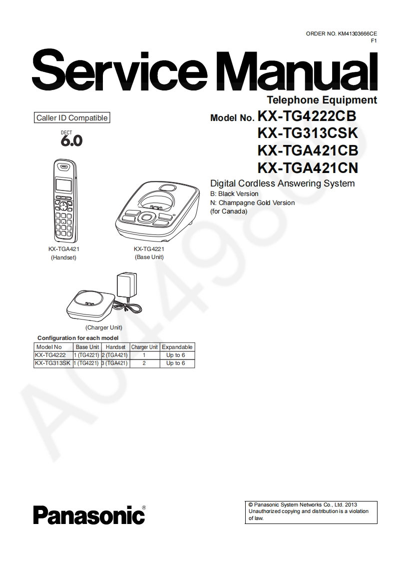 松下KX-TG4222CB维修手册