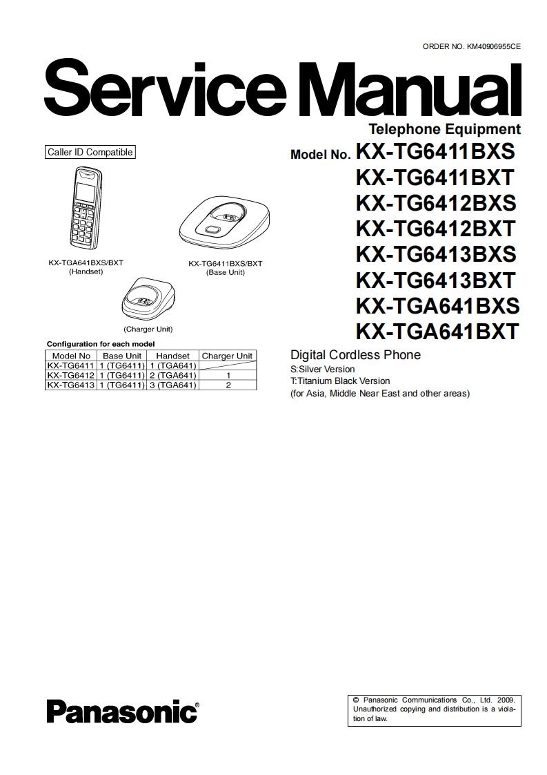 松下KX-TG6413BXS维修手册