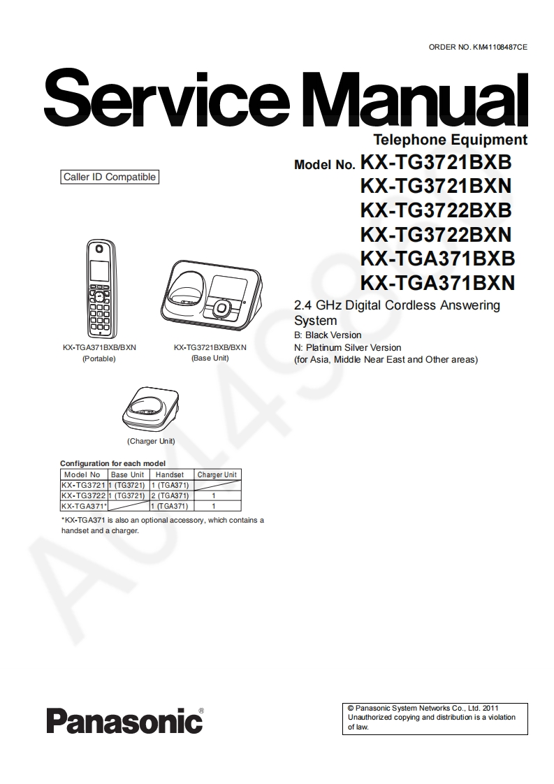 松下KX-TGA371BX维修手册