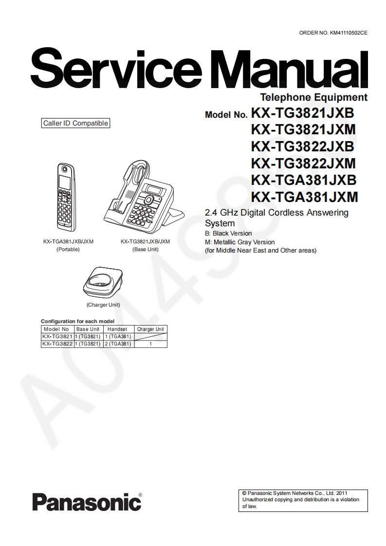 松下KX-TGA381JX维修手册