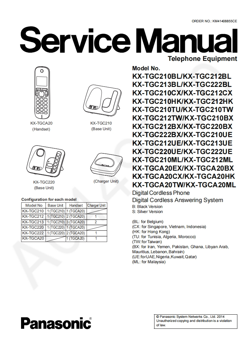 松下KX-TGC22维修手册