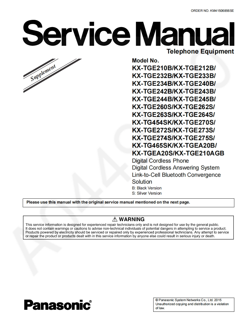 松下KX-TGE272S_Sup5维修手册