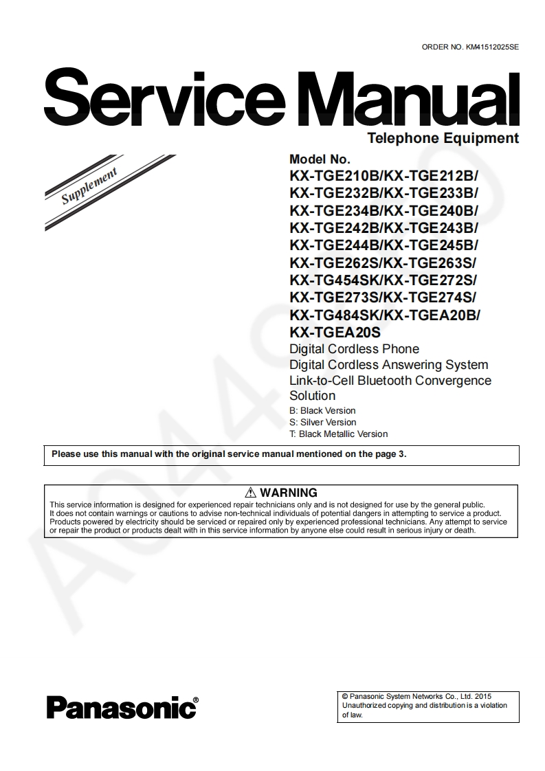 松下KX-TGE272S_Sup6维修手册