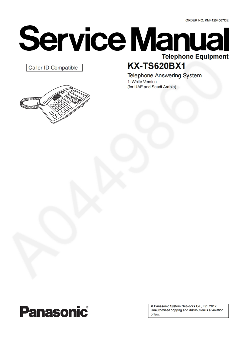 松下KX-TS620BX1维修手册