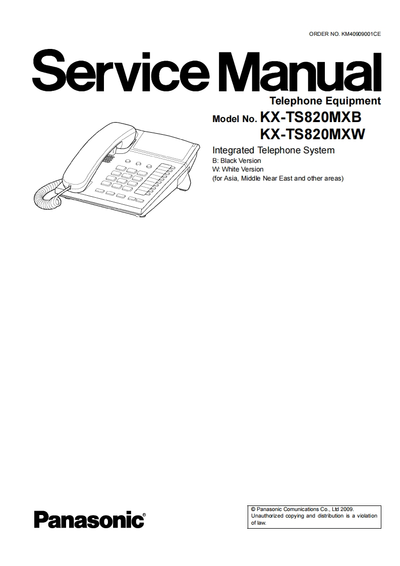 松下KX-TS820MX维修手册