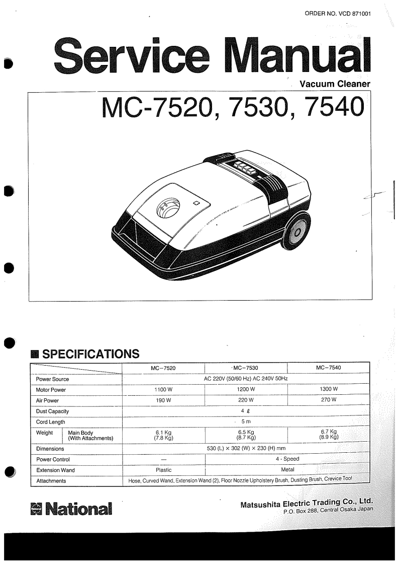 松下MC-7540维修手册