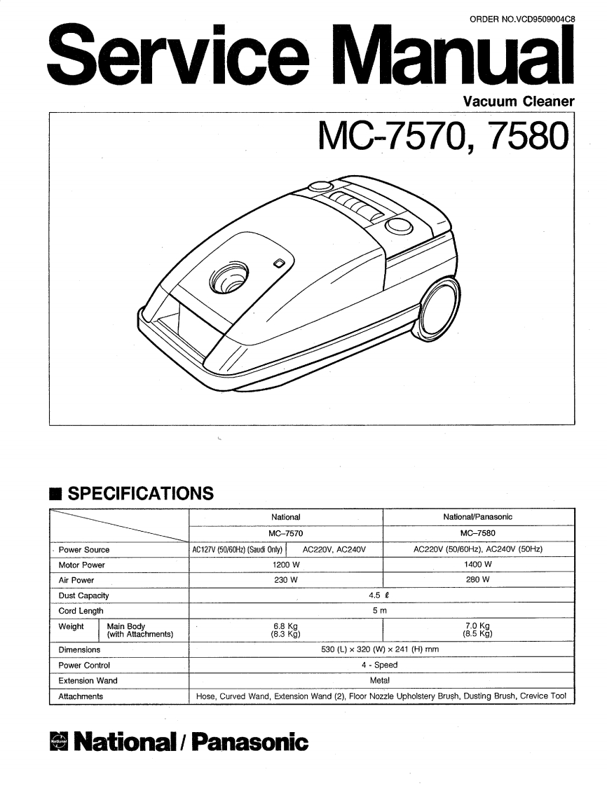 松下MC-7570维修手册