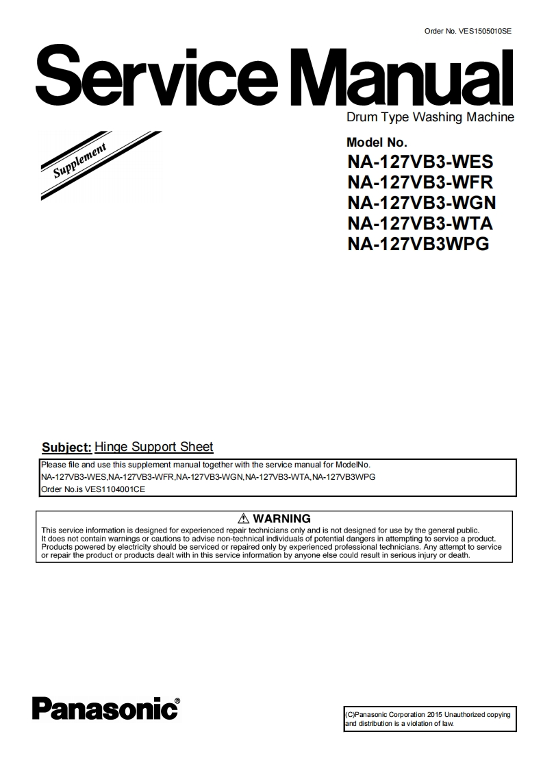 松下NA-127VB3-WGN-SUP维修手册