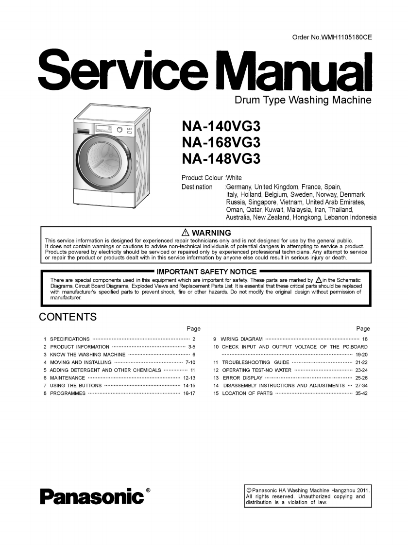 松下NA-140VG3维修手册