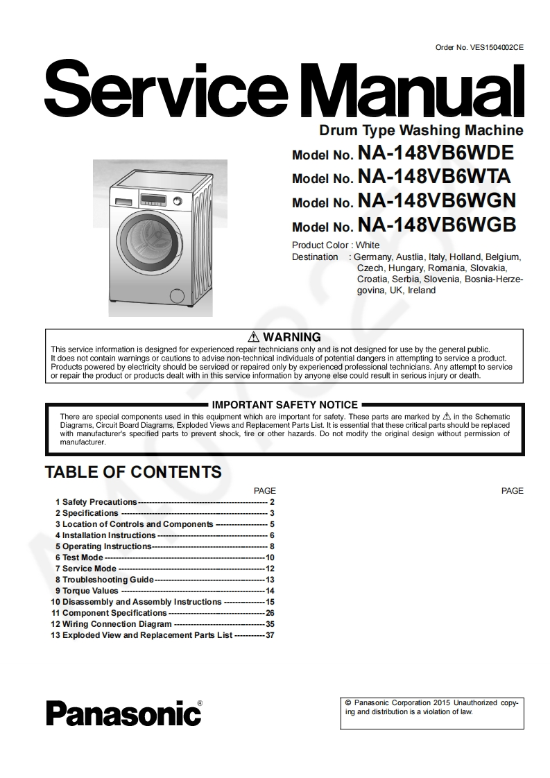 松下NA-148VB6维修手册