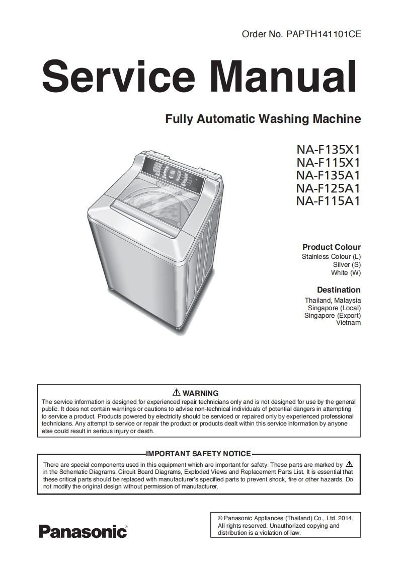 松下NA-F125A1维修手册
