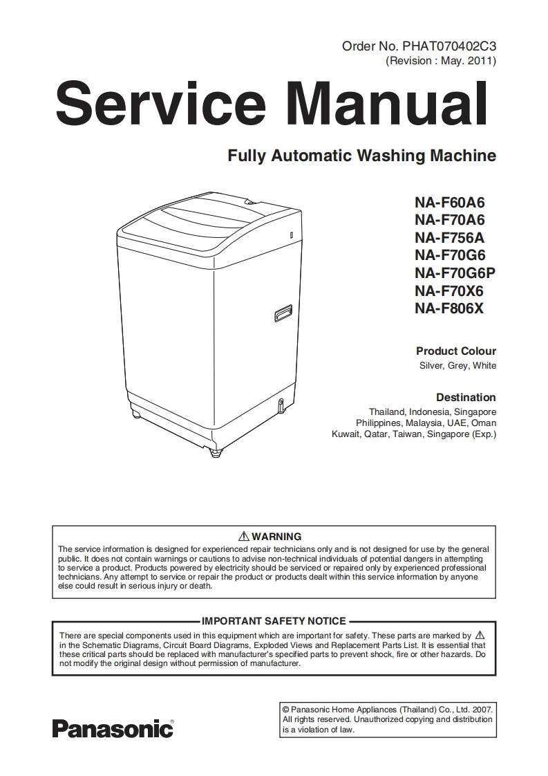 松下NA-F60A6维修手册