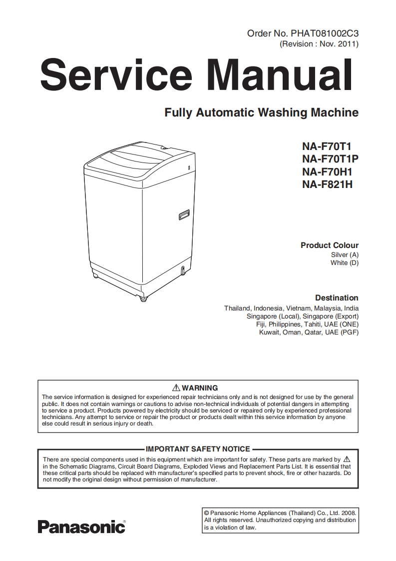 松下NA-F70H1维修手册