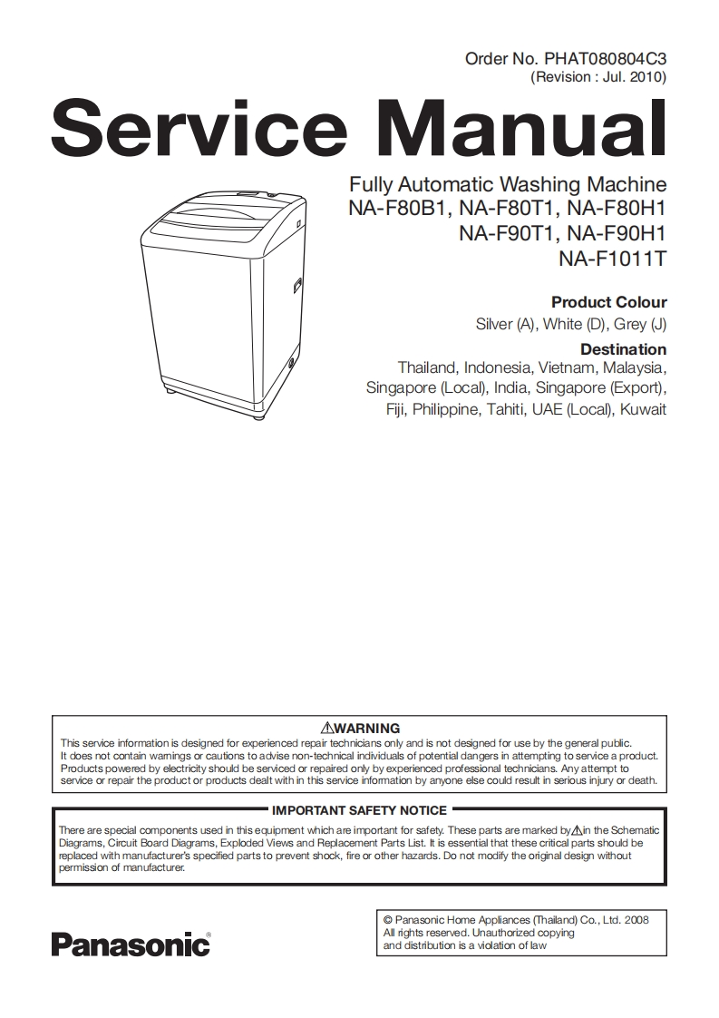 松下NA-F80B1维修手册