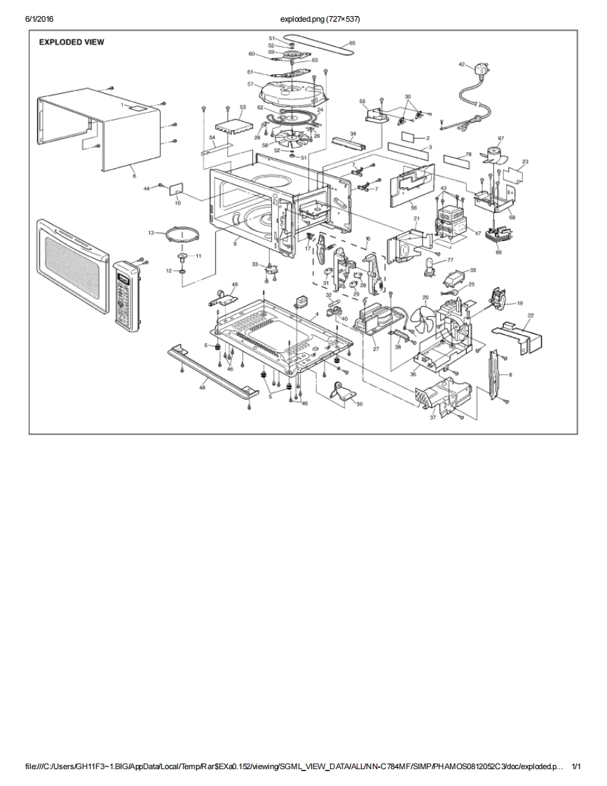 松下NN-C784MF(TUE)维修手册