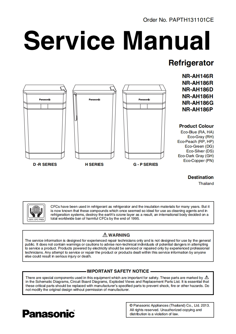 松下NR-AH146R维修手册