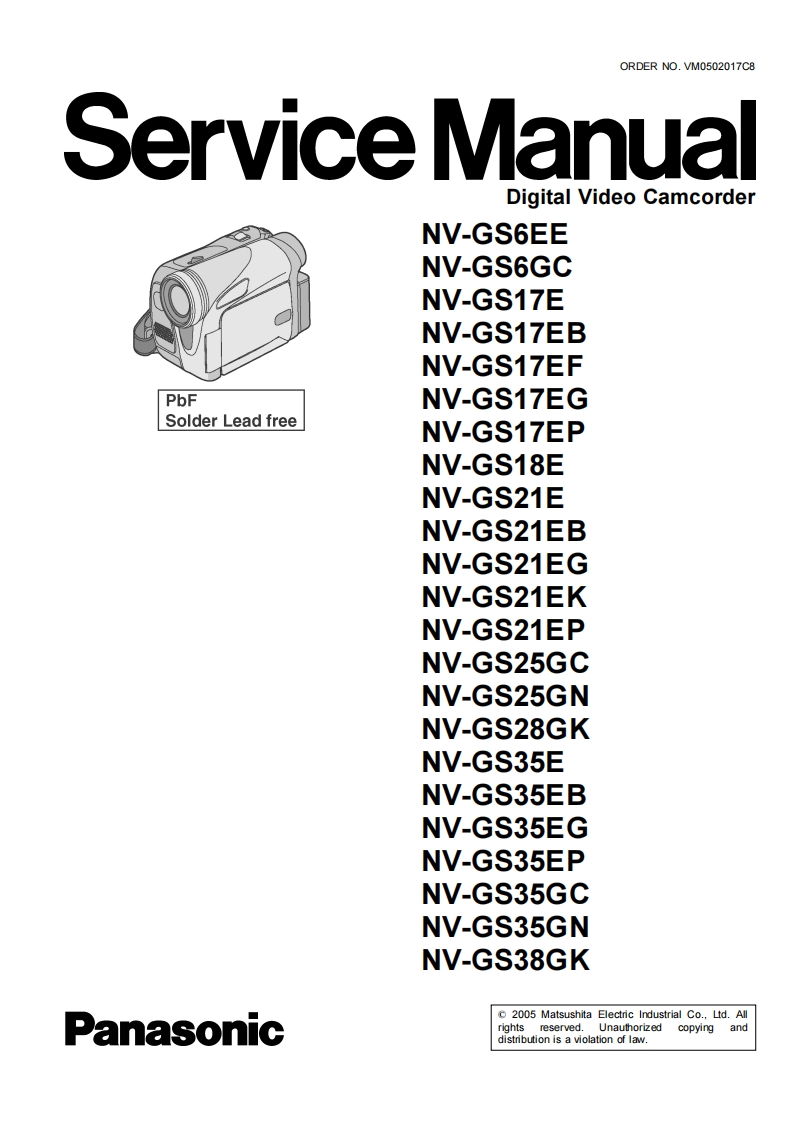 松下NV-GS25维修手册
