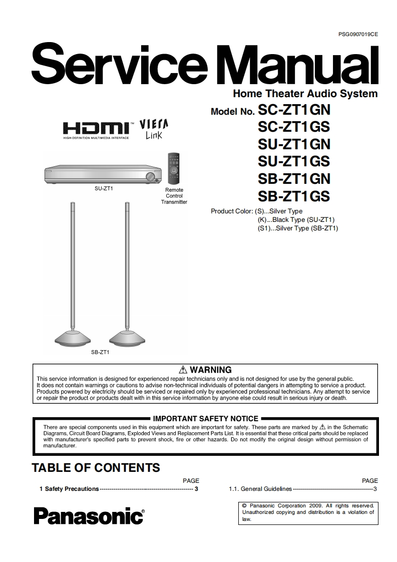 松下SB-ZT1维修手册