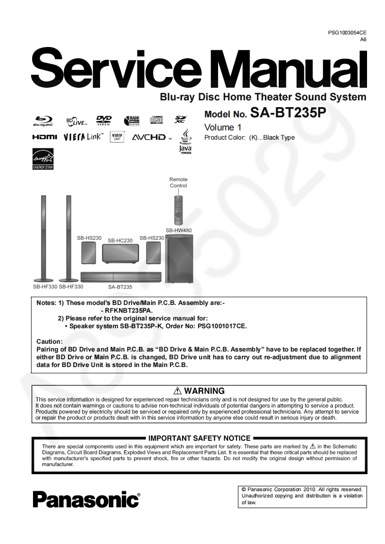 松下SC-BT235-维修手册