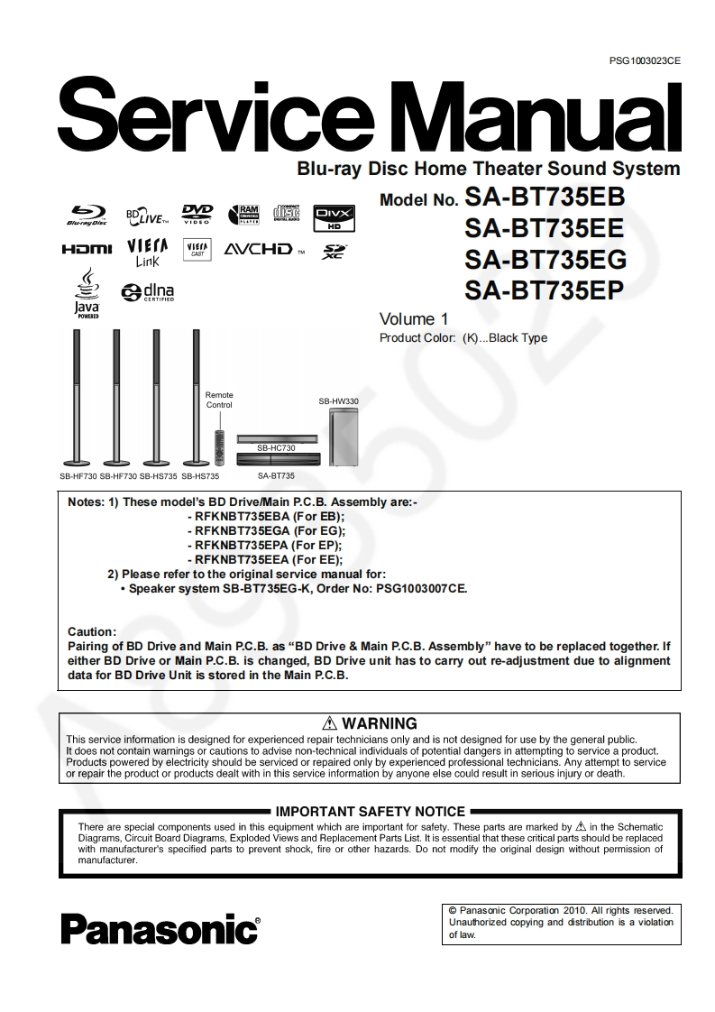 松下SC-BT735维修手册