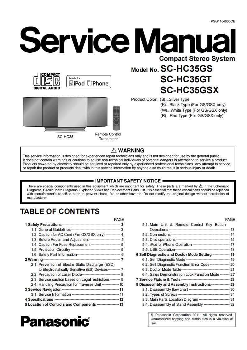 松下SC-HC35GS维修手册