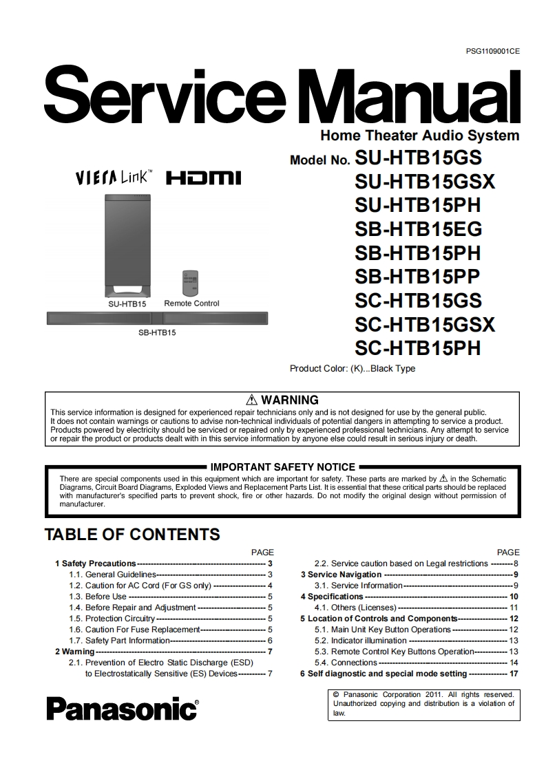 松下SC-HTB15维修手册