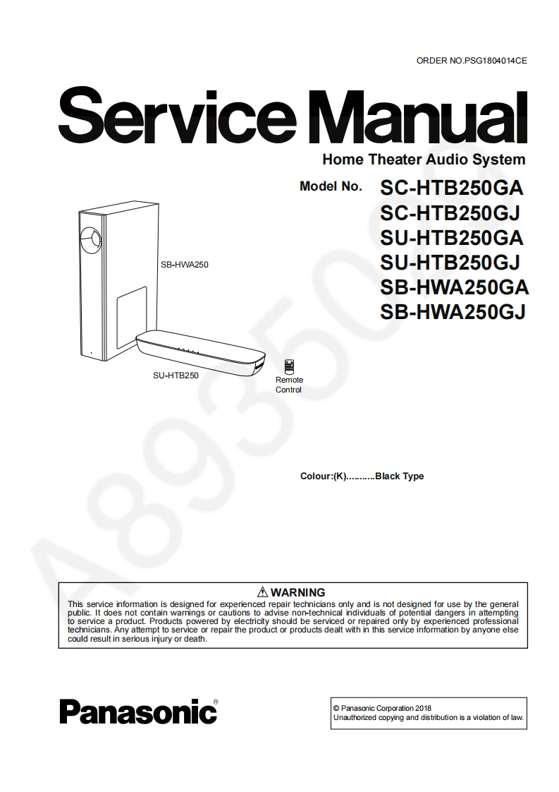松下SC-HTB250GA维修手册