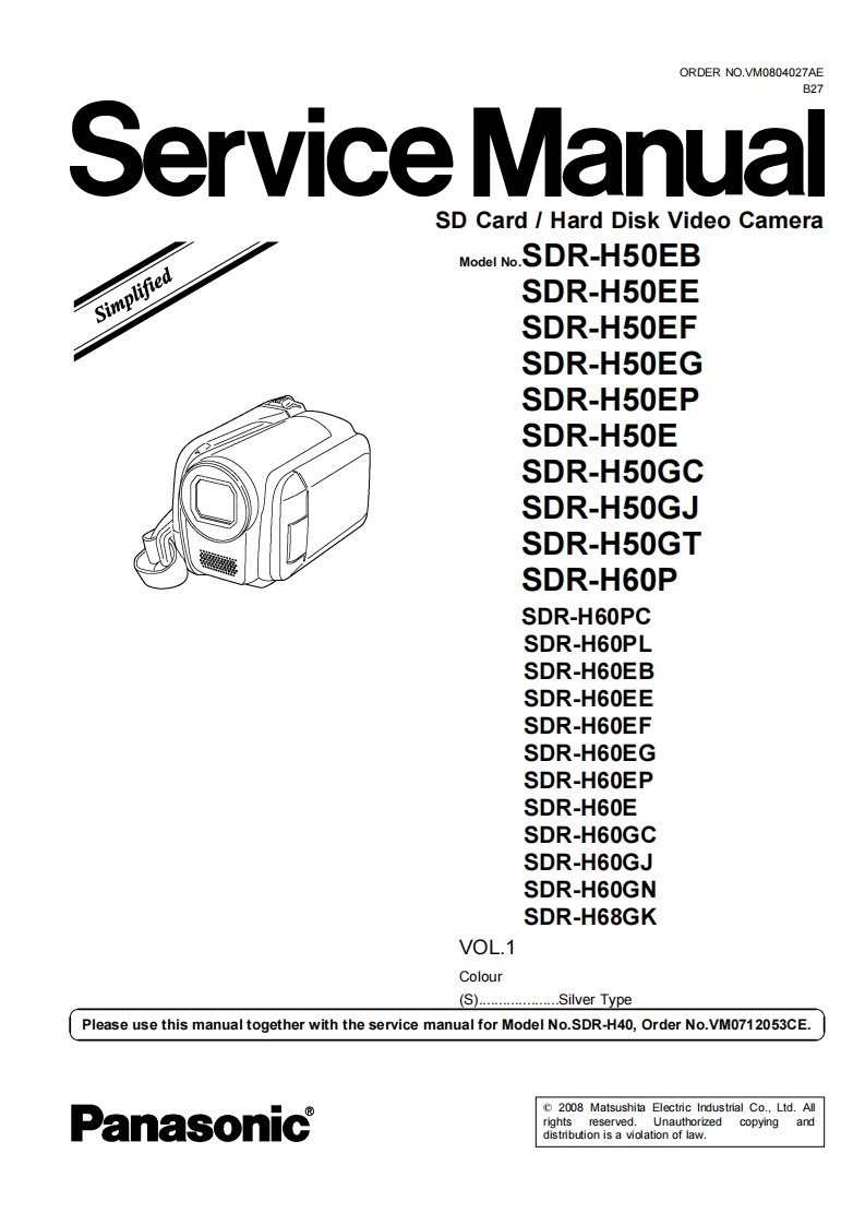 松下SDR-H68GK维修手册